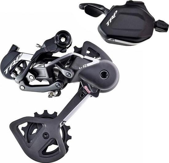 TRP G-Spec TR12 Achterderailleur + Shifter Kit Zwart/Zilver