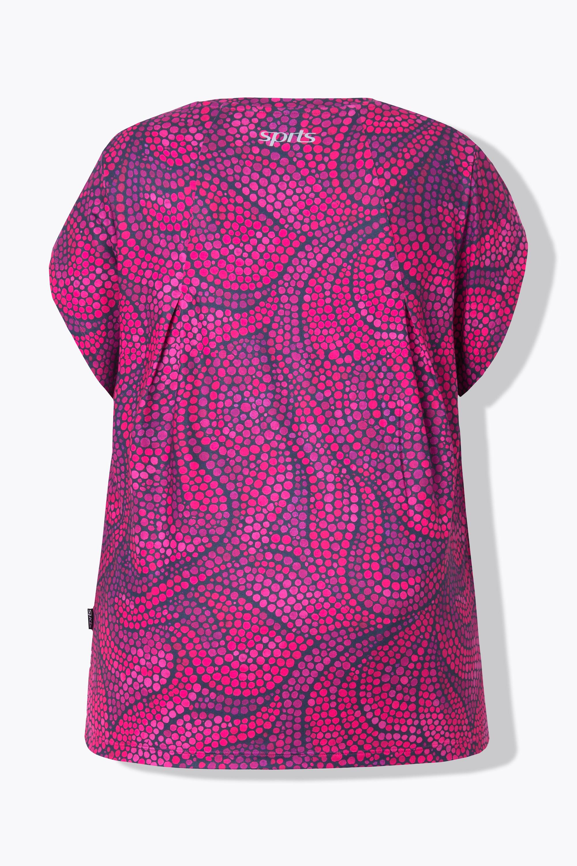 Femme T-shirt technique motif à fleurs décolleté rond et manches courtes 6/7