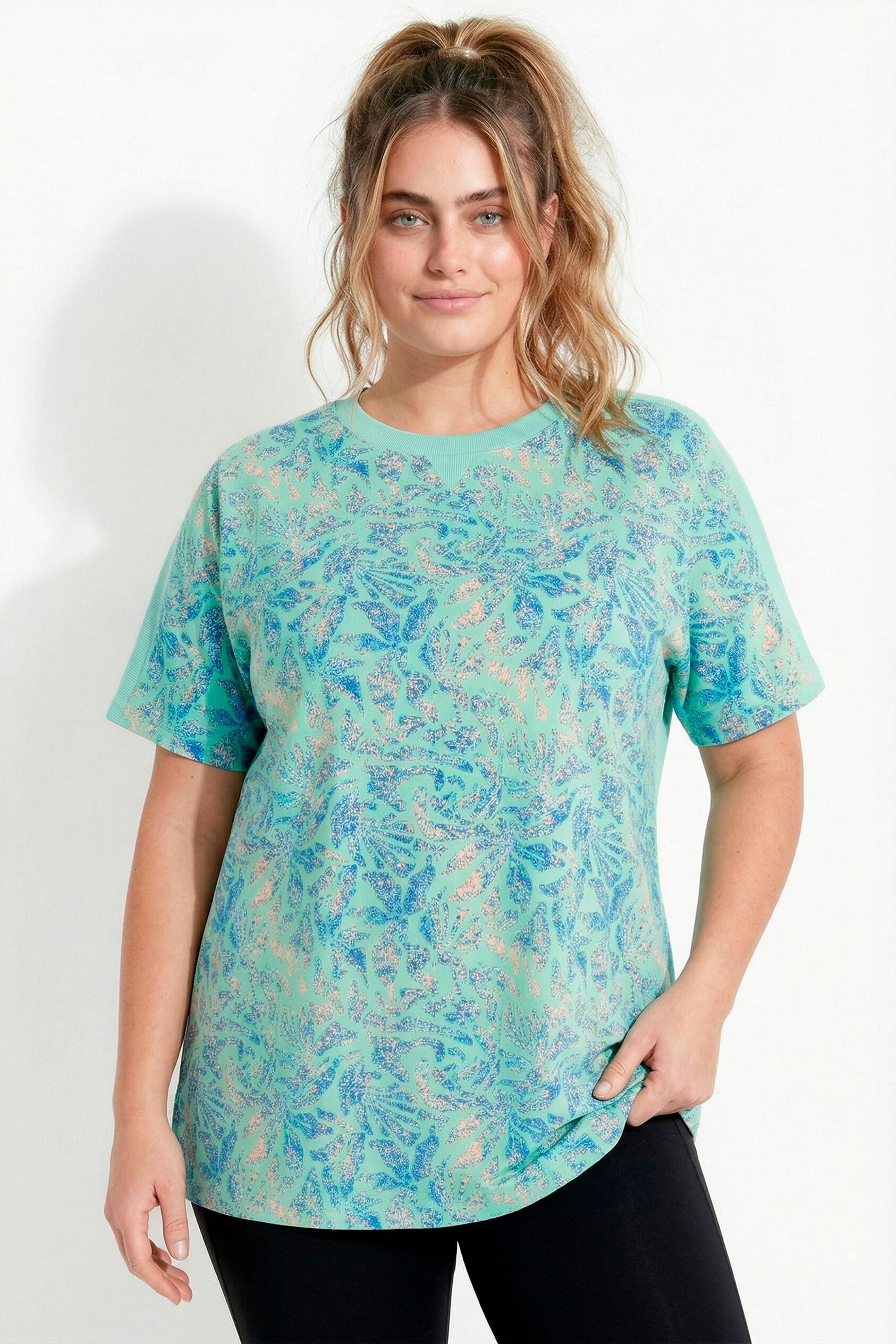Femme T-shirt technique corail col rond et manches courtes 6/7
