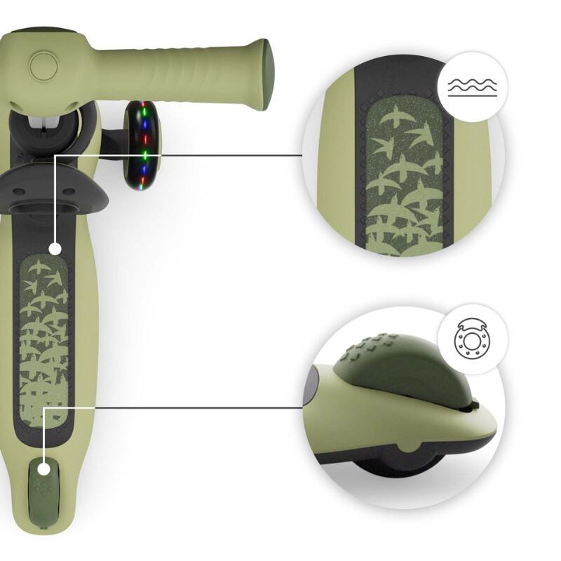 Trotinetă  Kinderkraft HALLEY 2, 3 Roți LED, cu șezut, GRASSLAND GREEN