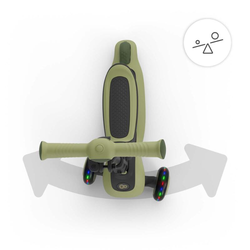Trotinetă  Kinderkraft HALLEY 2, 3 Roți LED, cu șezut, GRASSLAND GREEN