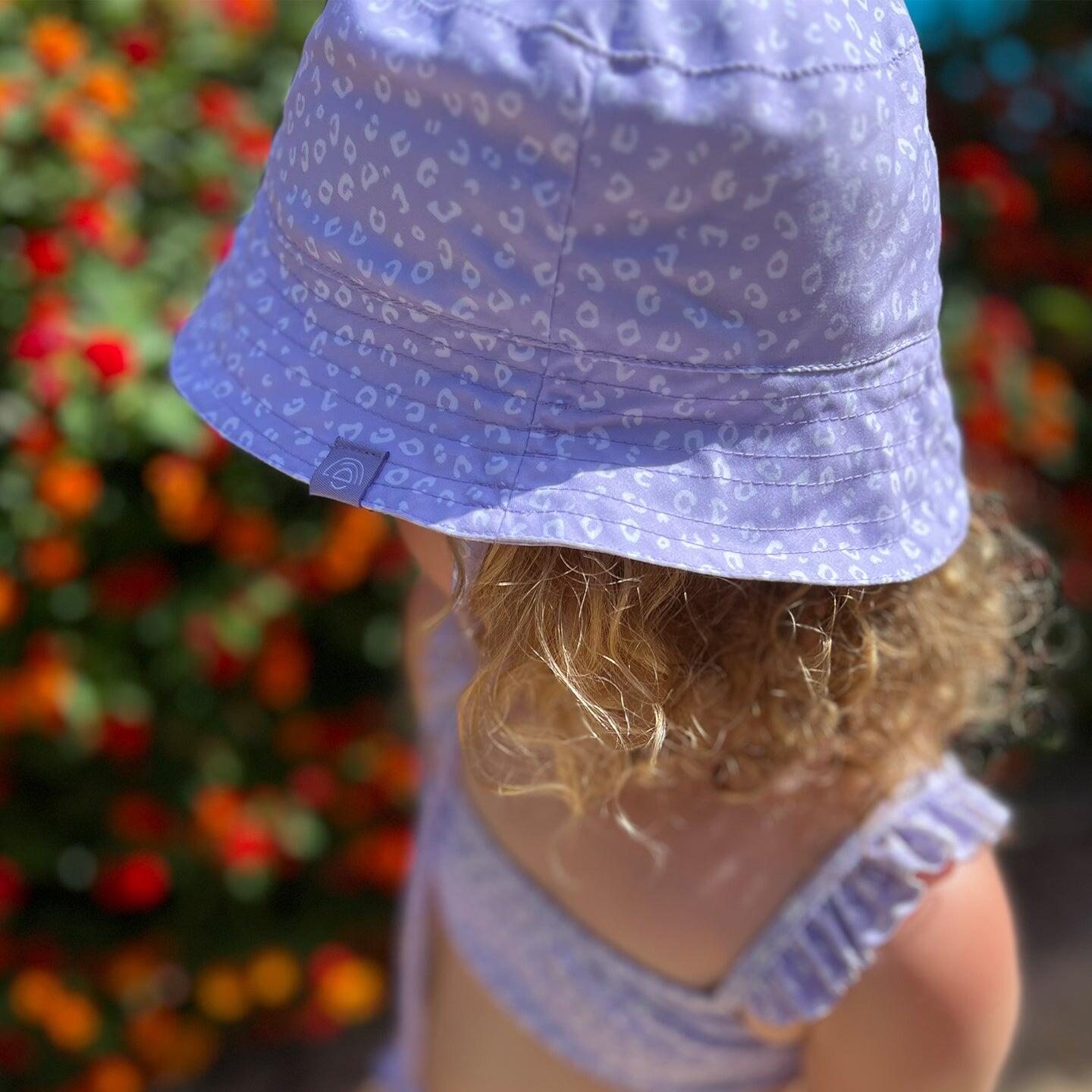 UV Sonnenhut  2-4 Jahre  Lila Leopard 3/4