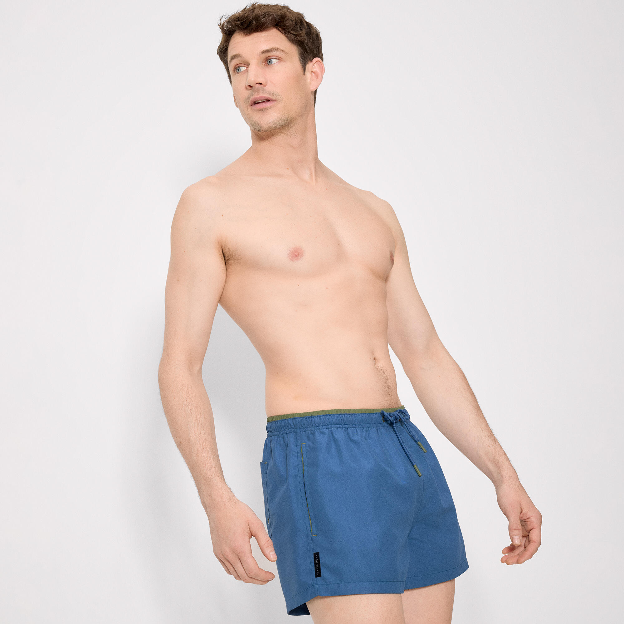 maillot de bain bleu basique 3/4