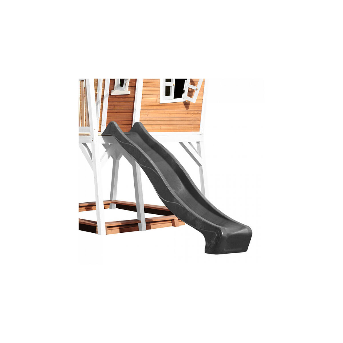 AXI Crooked Max Spielhaus Braun Weiß Rutsche Grau 3/5
