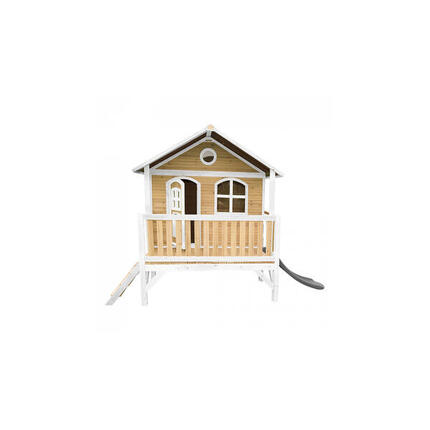 Maisonnette AXI Stef - Toboggan - Marron/blanc/gris