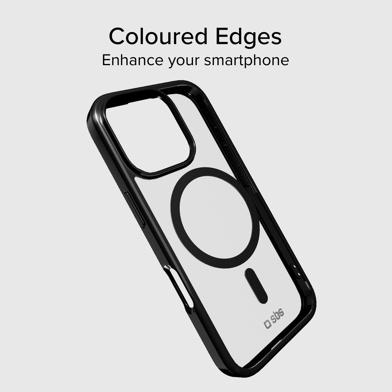 Coque iPhone 16 Pro bords colorés compatible MagSafe 2/7