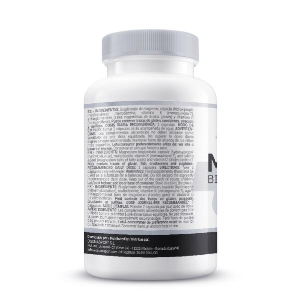Bisglicinato de magnesio con vitaminas D y K - 120 cápsulas vegetales MASMUSCULO 2/4