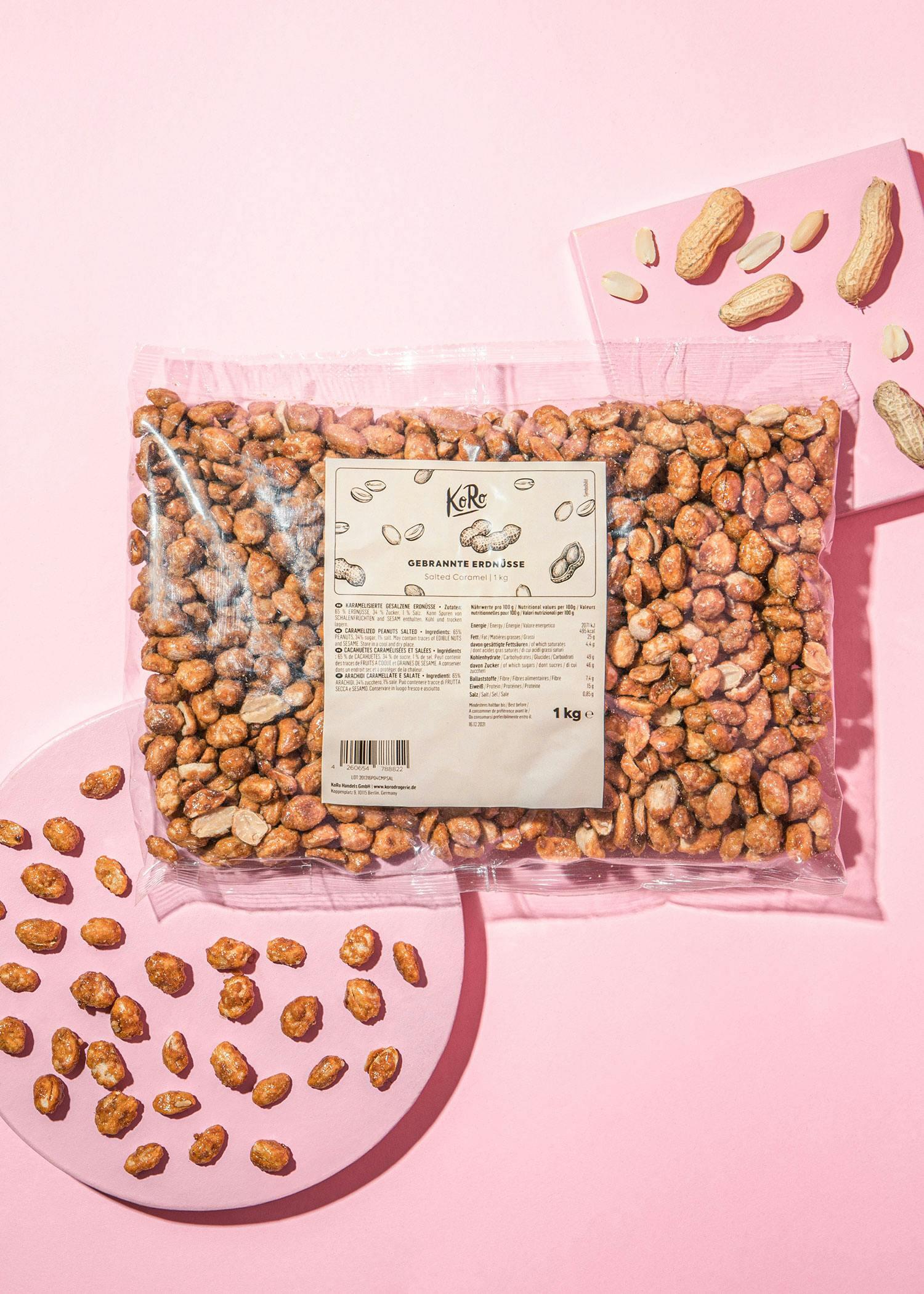 Cacahuètes grillées enrobées de caramel salé 1 kg 2/6