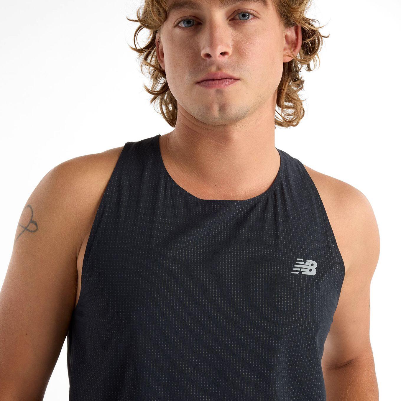 New Balance Race Day Ultra Light Tank Top Black Men's 4/7