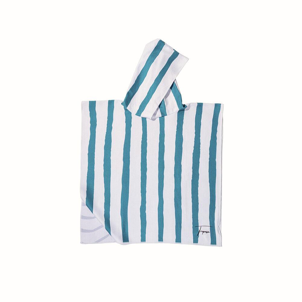 Poncho de Bain enfant 2-7 ans, rayé vert et blanc 2/7