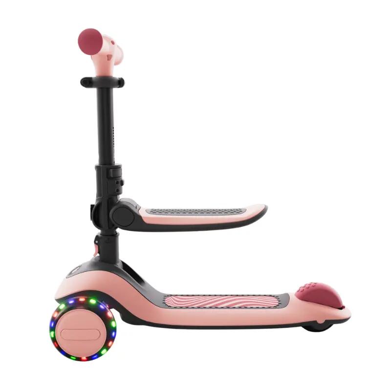 Trotinetă  Kinderkraft HALLEY 2, 3 Roți LED, cu șezut, ROSE PINK 6/15