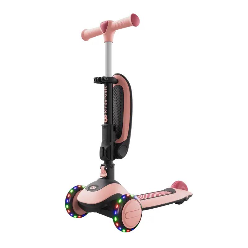 Trotinetă  Kinderkraft HALLEY 2, 3 Roți LED, cu șezut, ROSE PINK 5/15