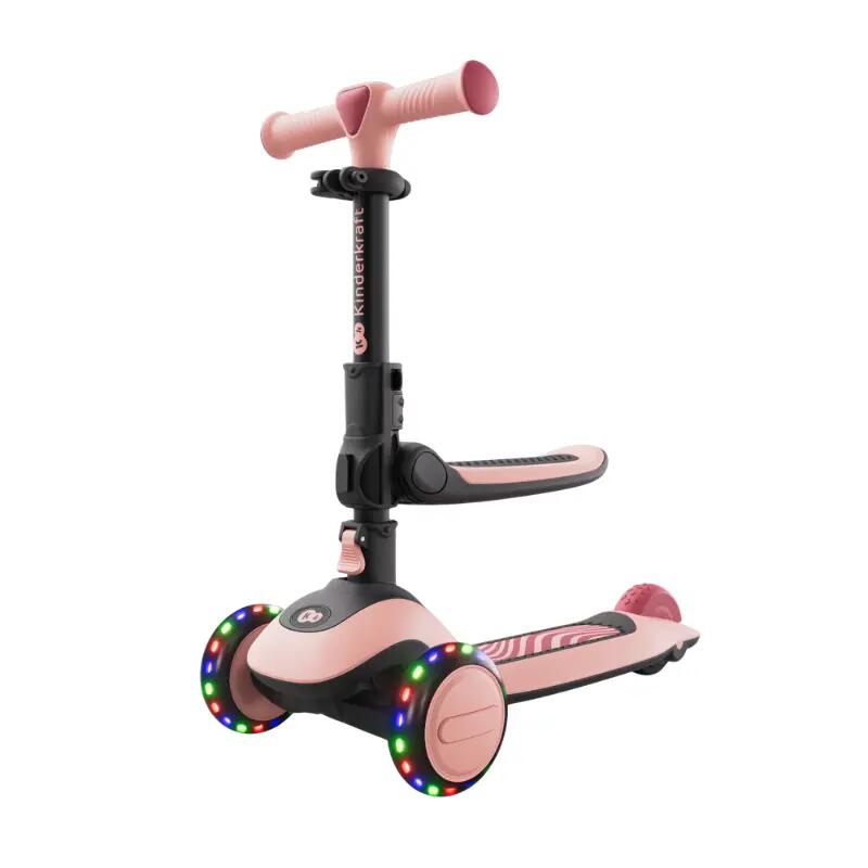 Trotinetă  Kinderkraft HALLEY 2, 3 Roți LED, cu șezut, ROSE PINK 4/15
