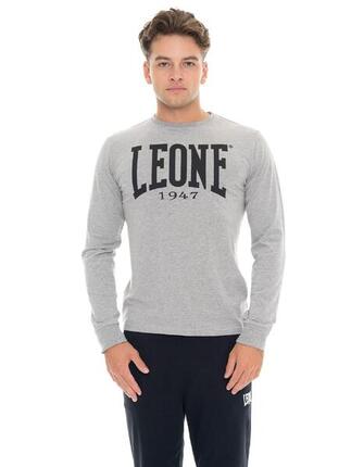 T-shirt en coton stretch à manches longues avec grand logo « Basic » pour hommes