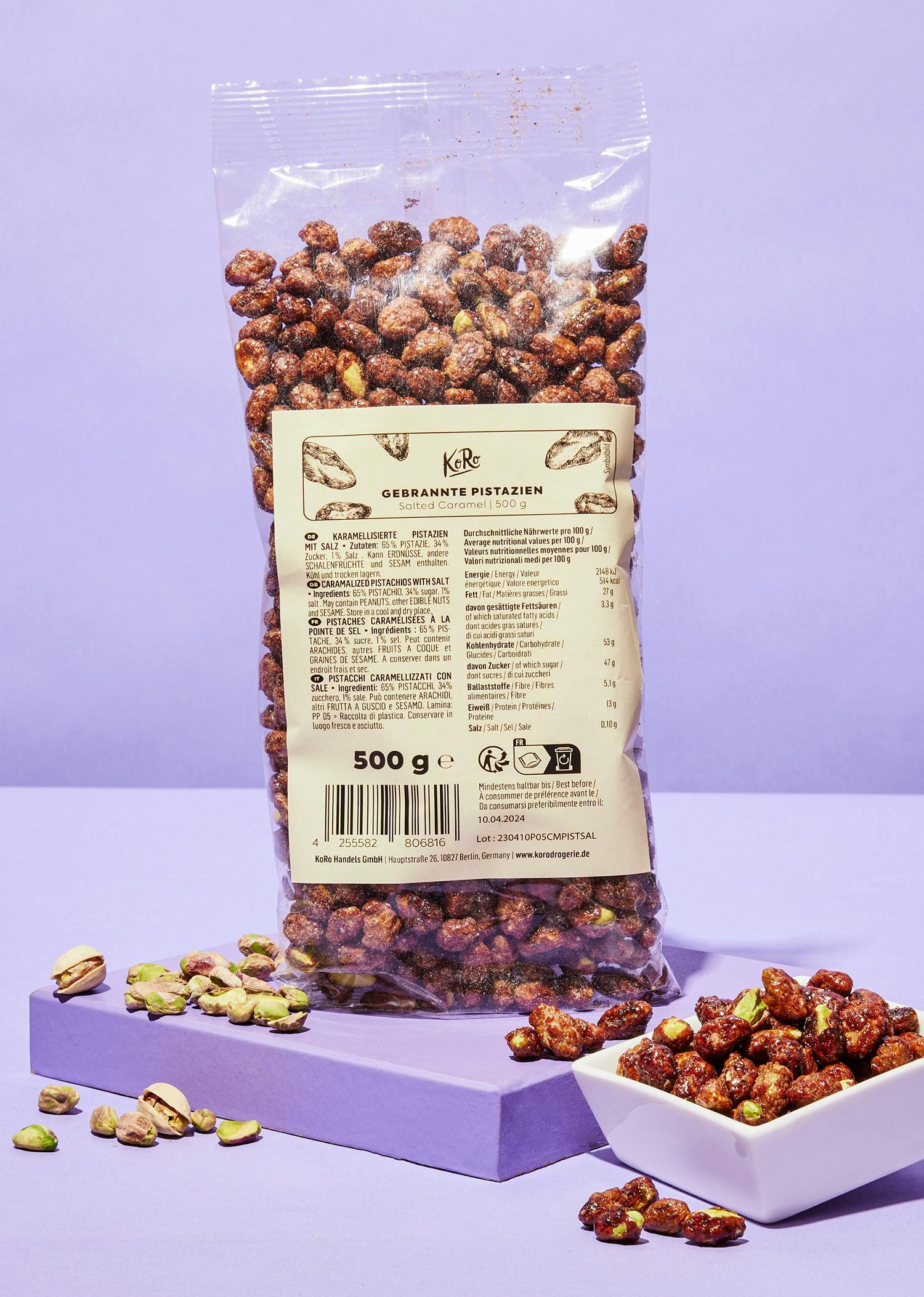 Pistacchi tostati al caramello salato | 500 g 2/7