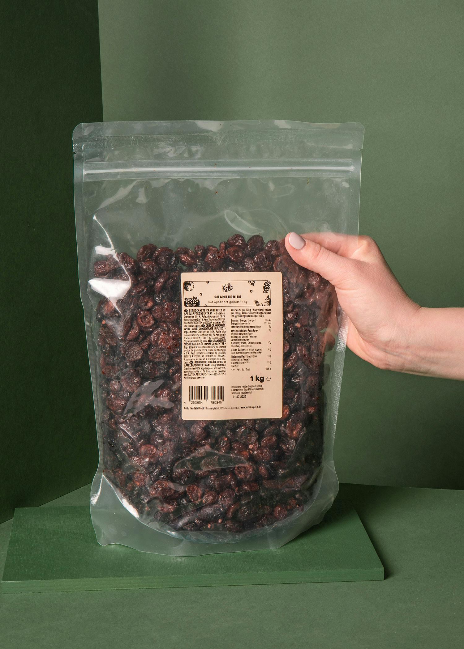 Cranberries sucrées au jus de pomme 1 kg 6/6