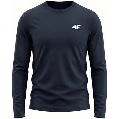 4f heren t-shirt lange mouw - regular fit, katoen, ronde hals