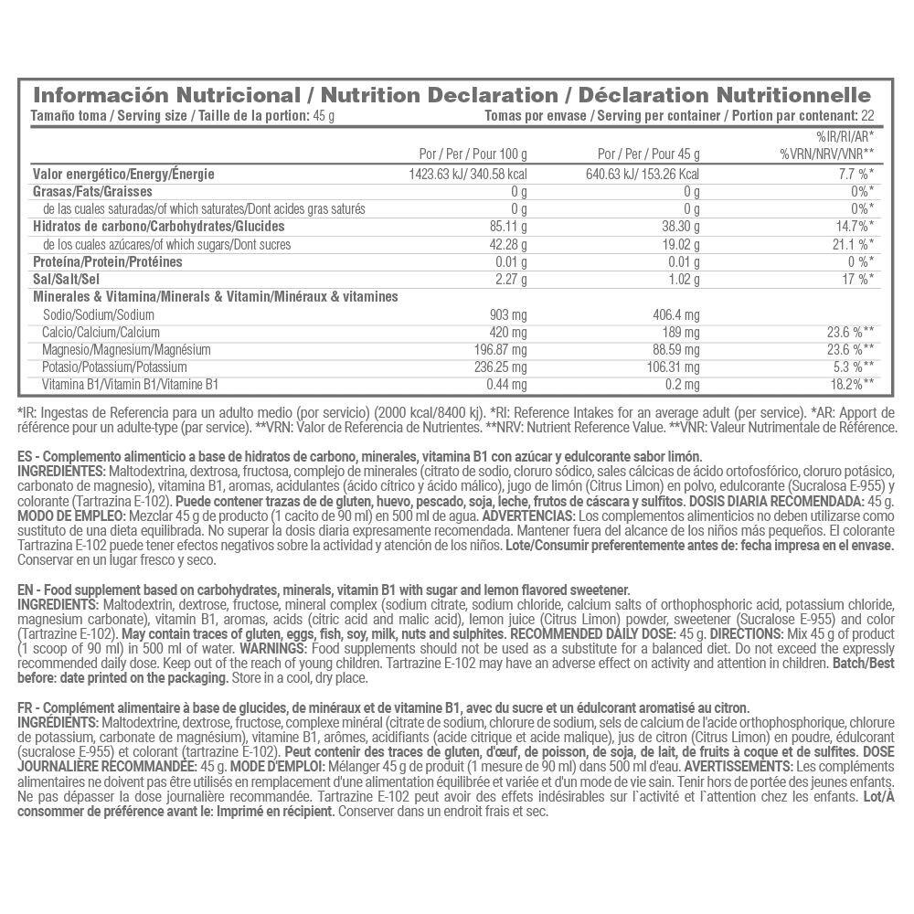 Isotonisches Getränk mit Elektrolyten - 1 kg Zitrone MASMUSCULO 3/4