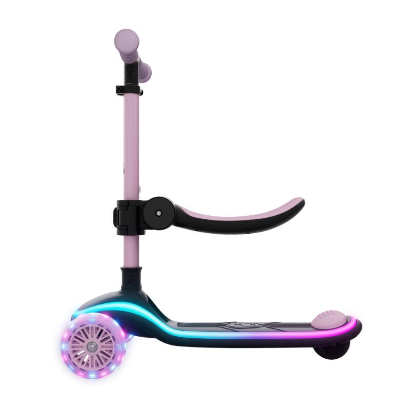 Trotinetă  Kinderkraft RAKET UP, 3 Roți LED, cu șezut, PINK