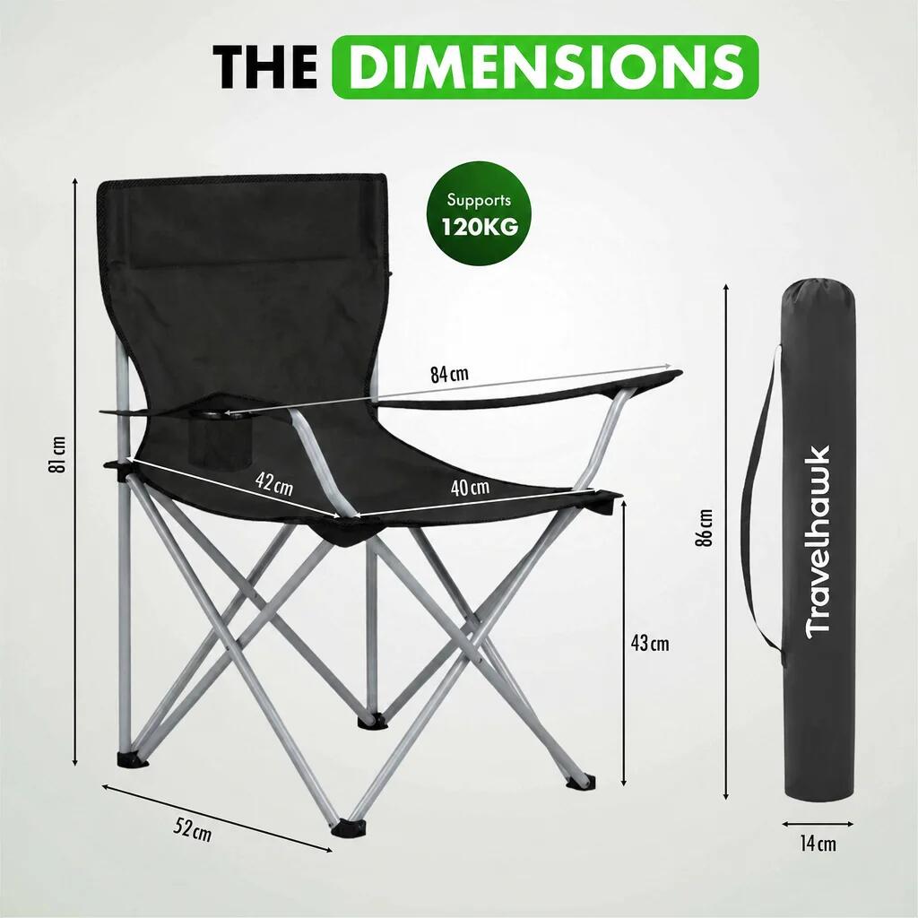 Silla plegable de camping | 120 kg y bolsa de transporte 3/6