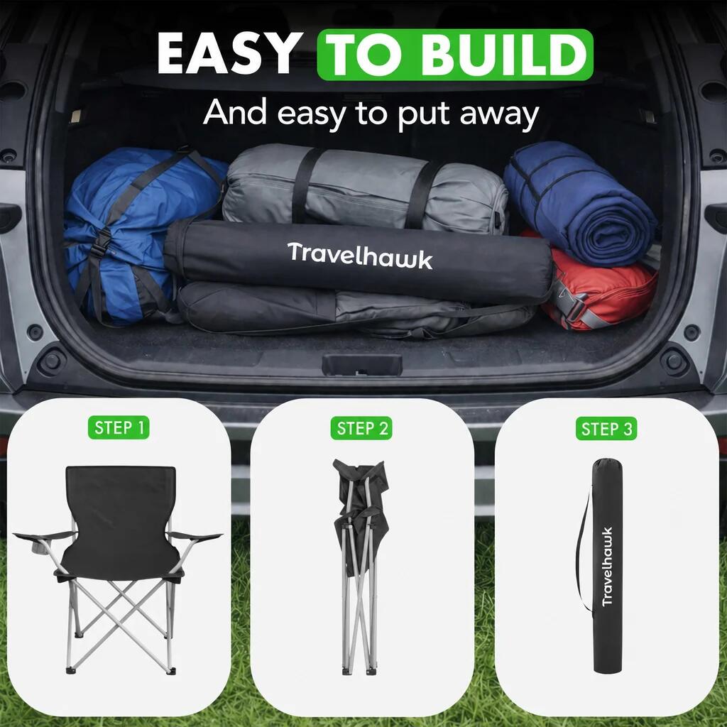Silla plegable de camping | 120 kg y bolsa de transporte 4/6