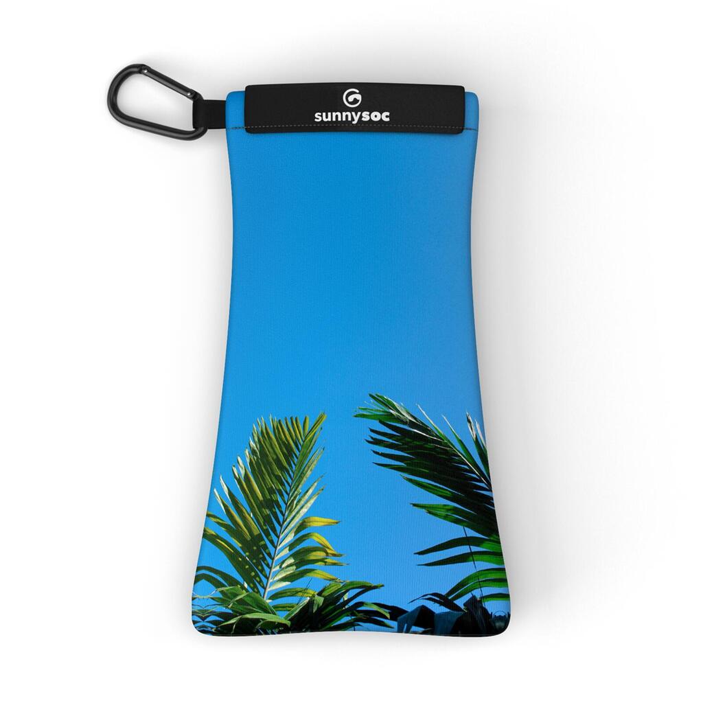 Sunnysoc sunglasses pouch with hidden microfiber cloth.
