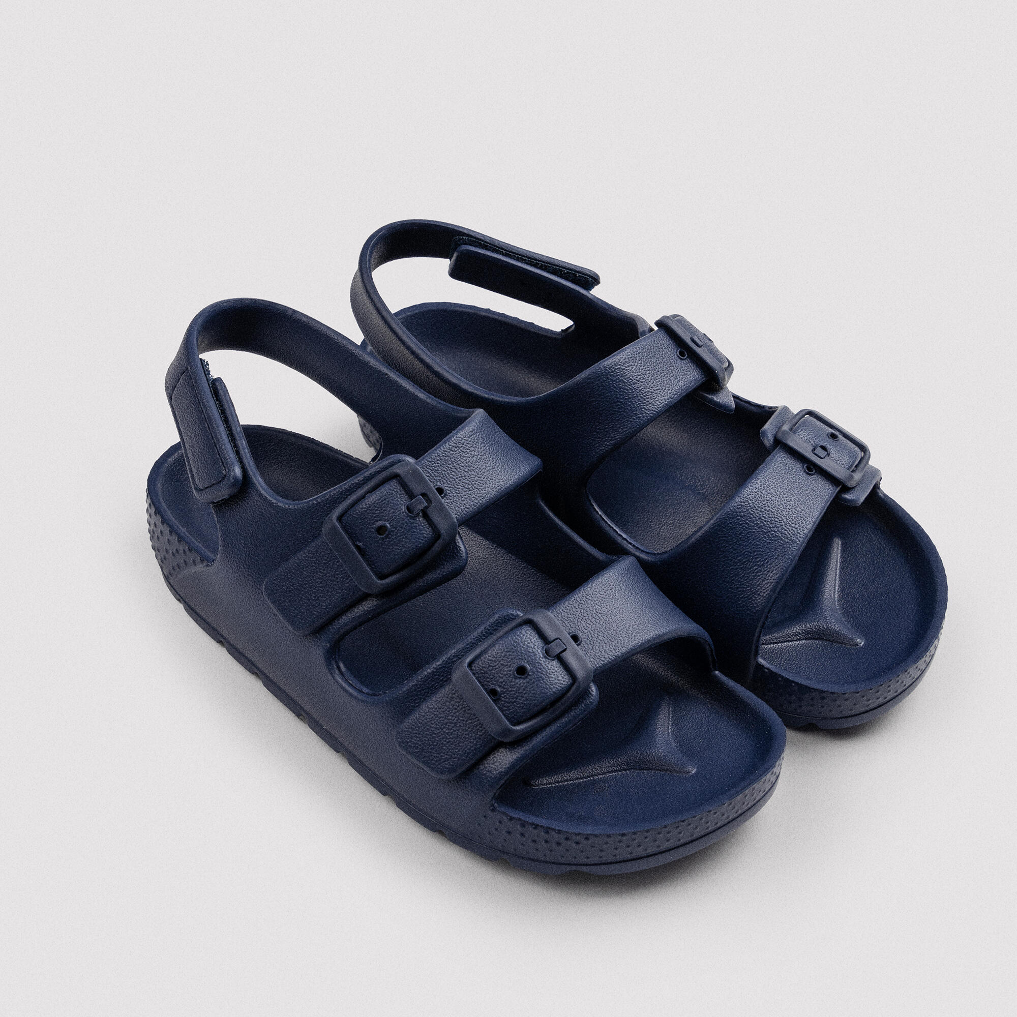 Tongs pour enfants avec boucles réglables et velcro bleu marine 2/3