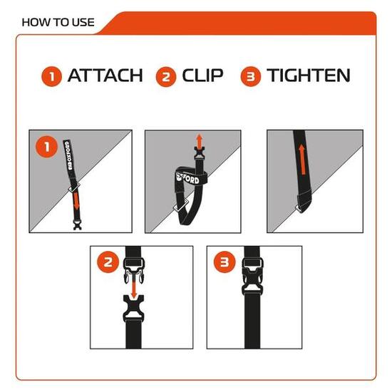 Cinghie portapacchi Oxford Atlas Clip 17 mm x 20 m grigie coppia