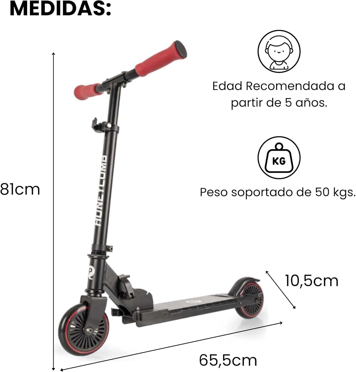 Trottinette enfant Qplay Honeycomb avec lumières LED sur le socle | Guidon régla 4/6
