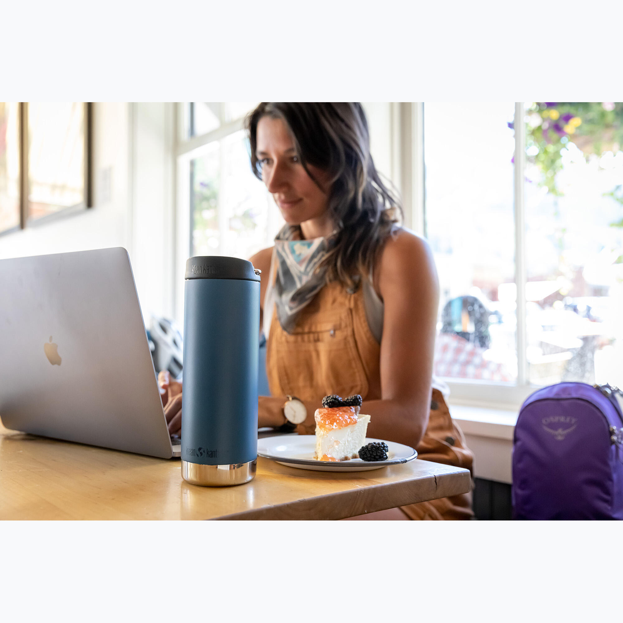 Botella Termica TKWide Klean Kanteen con Café Cap 16oz -473ml azul 5/7