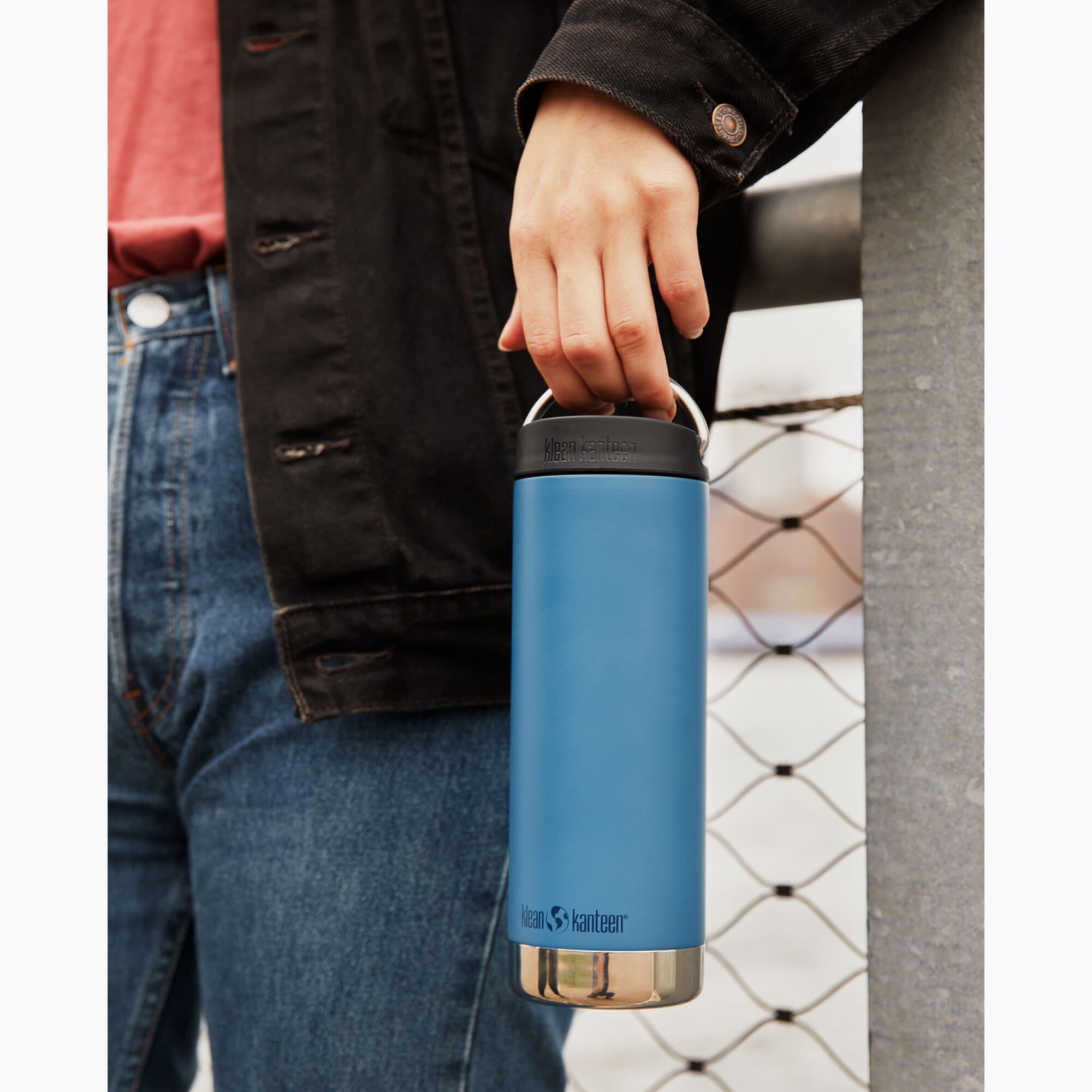 Botella Termica TKWide Klean Kanteen con Café Cap 16oz -473ml azul 4/7