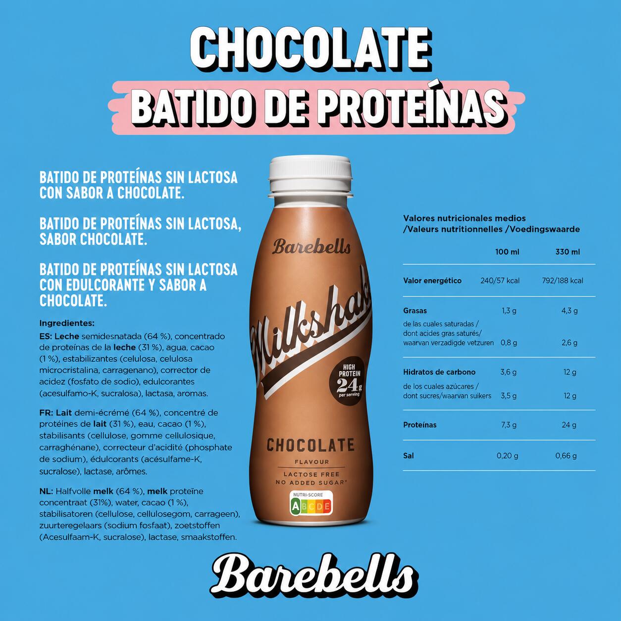 Eiwitdranken - Barebells Milkshake (330 Ml) - Chocolade 4/6