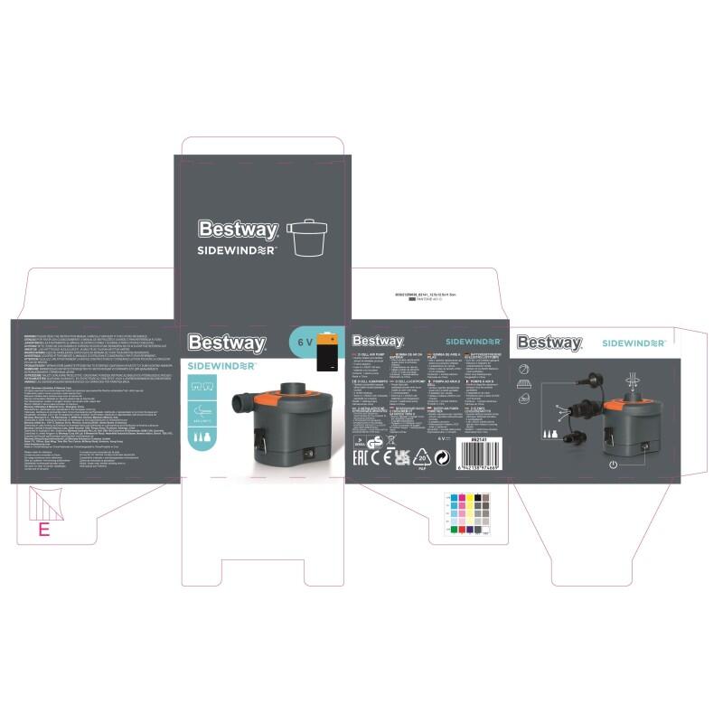 Bestway Pompe à air électrique Sidewinder à piles 430 L/mn 6/7
