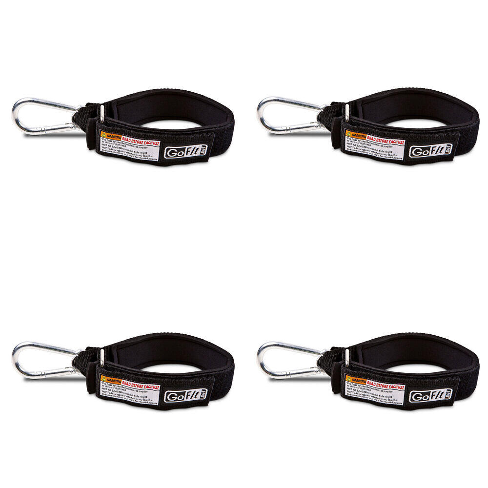 4PK GoFit Padded Ankle Strap Workout Exercise For Power Tubes & Super Band Black