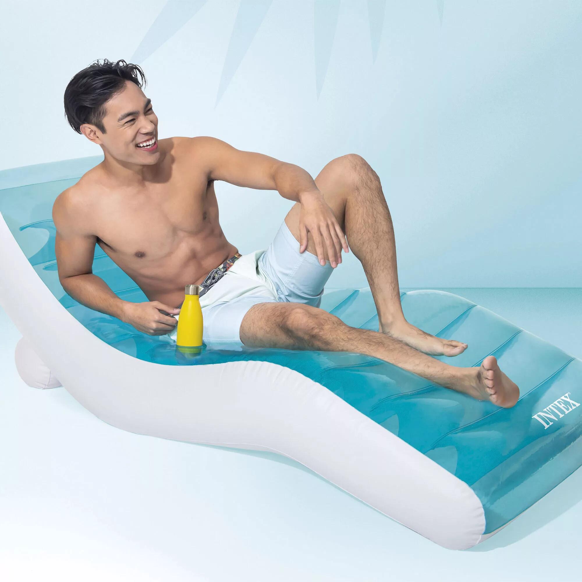 Tumbona hinchable Premium azul para piscina 99x191 cm INTEX 2/6