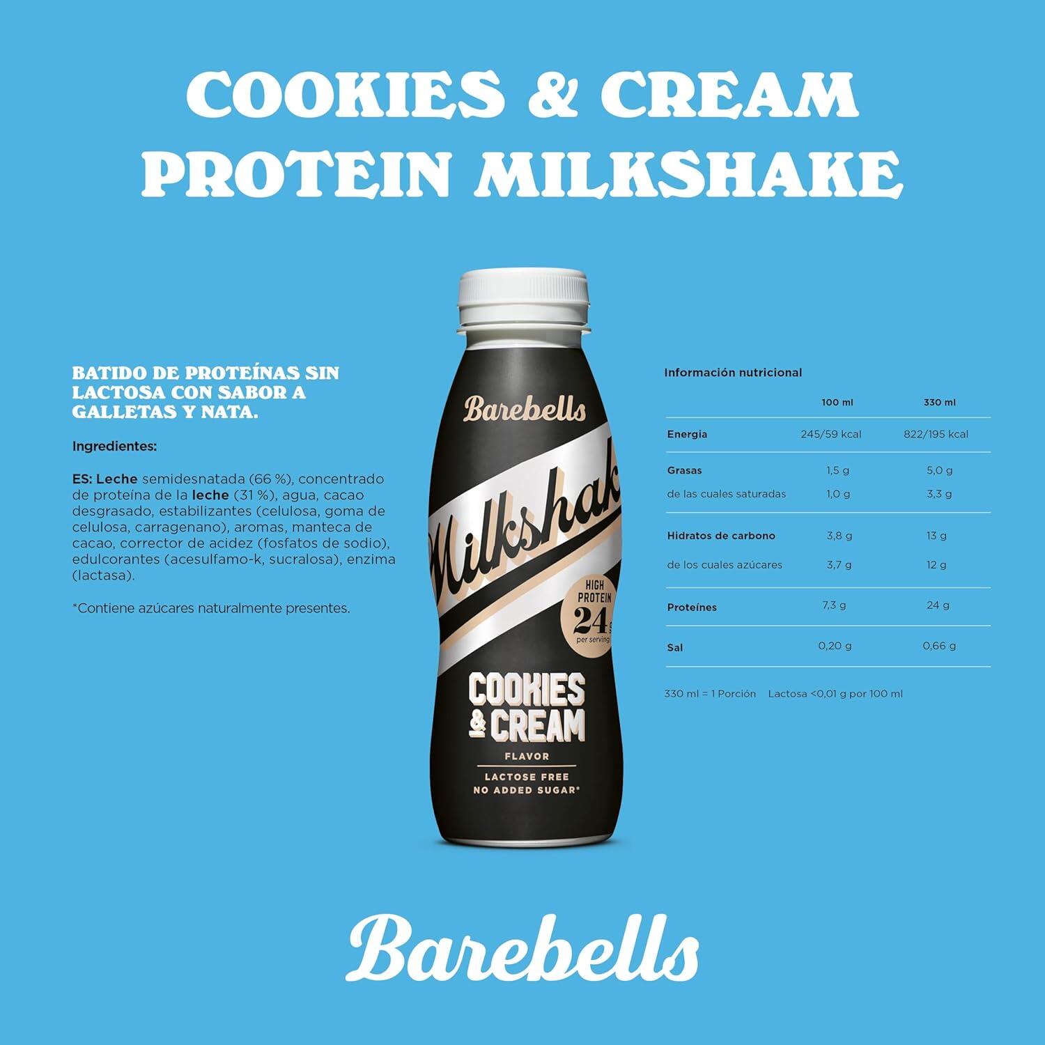 Batido de Proteínas Sabor Cookies & Cream 330ml Barebells 5/5
