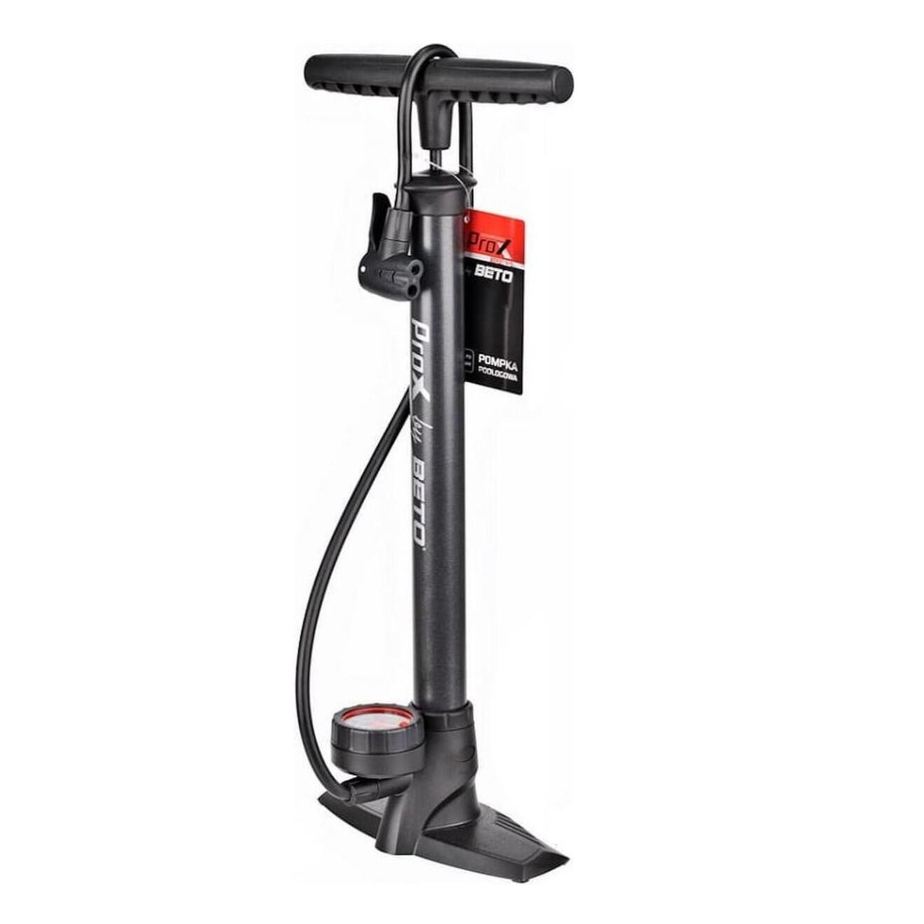Pompa de bicicleta de podea cu manometru 11 Bar toate valvele Antracit
