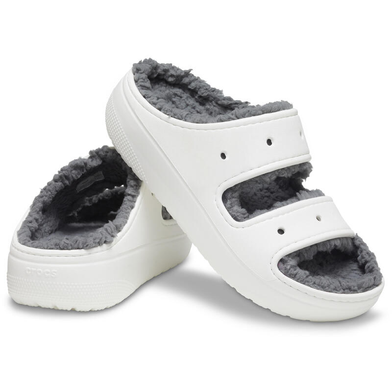 Slapi unisex Crocs Classic Cozzzy Sandal, Alb
