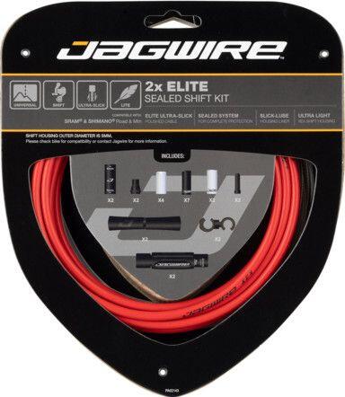 Kit Câbles et Gaine Jagwire 2x Elite Sealed Shift Kit Rouge 1/4