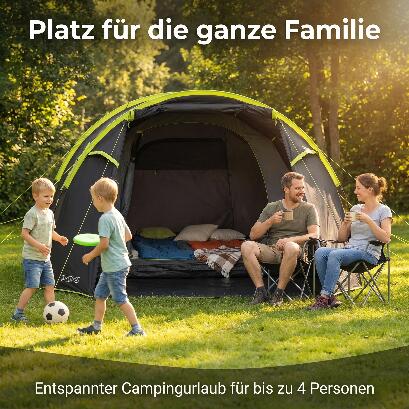 Zelt 4 Personen 3000 mm Wassersäule Campingzelt Fammilienzelt 7/7