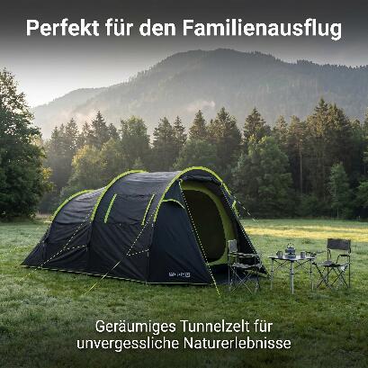 Zelt 4 Personen 3000 mm Wassersäule Campingzelt Fammilienzelt 5/7