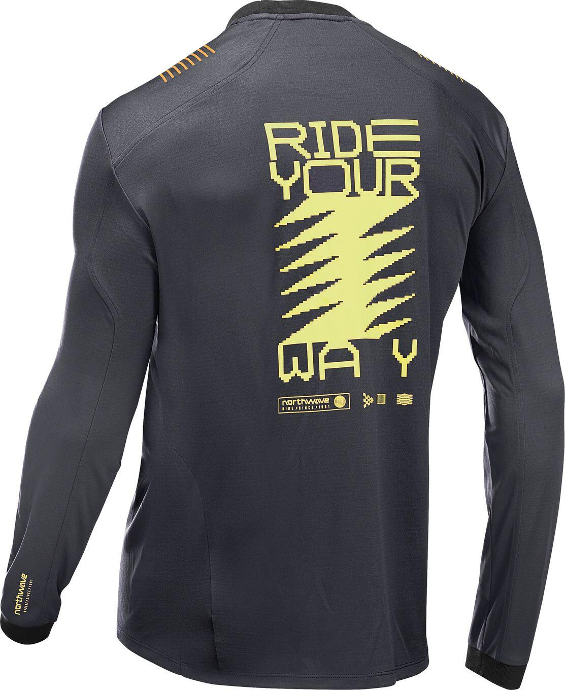 Camiseta de manga larga Northwave Sharp Negro/Verde 2/2