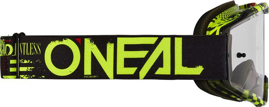 O'Neal B-10 Attack Goggle Preto/Amarelo Lentes Transparentes 3/3