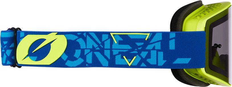 Masque O'Neal B-20 Strain V.22 Bleu/Jaune - Ecran Gris 3/3