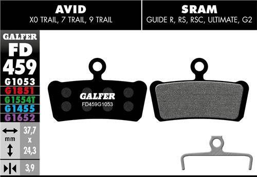 Plaquettes De Frein Galfer - Avid X0 / Trail / 7 Trail / 9 Trail / Sram Guide - 2/3