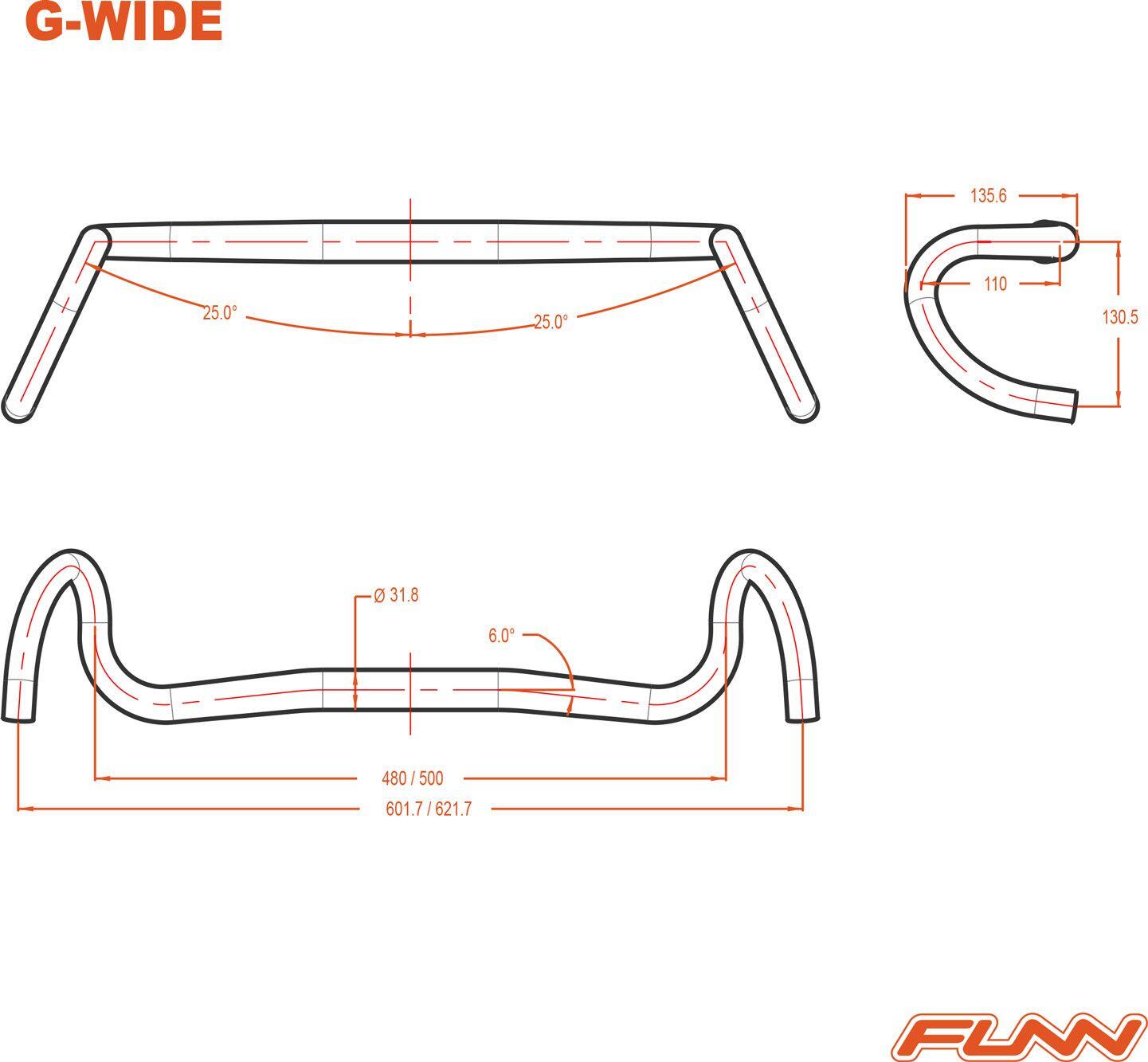 Funn G-Wide Gravel Handlebar 31.8mm Black 3/3