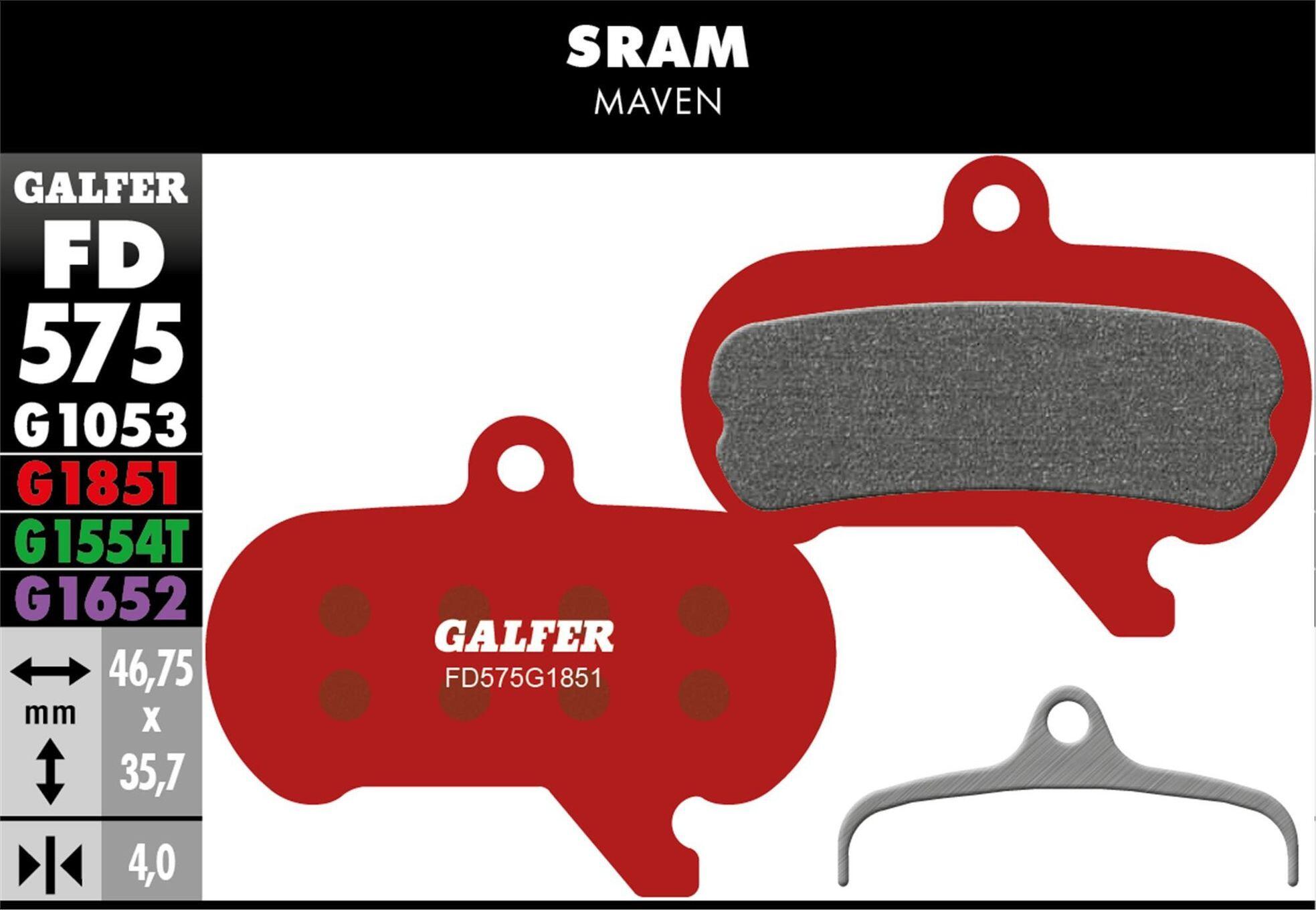 Plaquette de frein Galfer Sram Maven 2/3