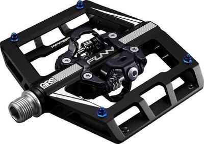Set automatische pedalen met beugels funn mamba grs double side spd zwart