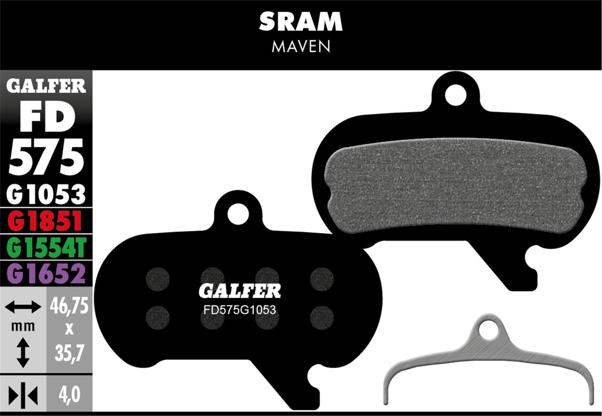 Plaquette de frein vélo standard Galfer Sram Maven 2/3