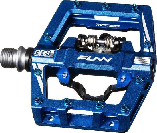 Paar Funn Mamba S Single Side SPD Halbautomatische Pedale mit Käfigen Blau